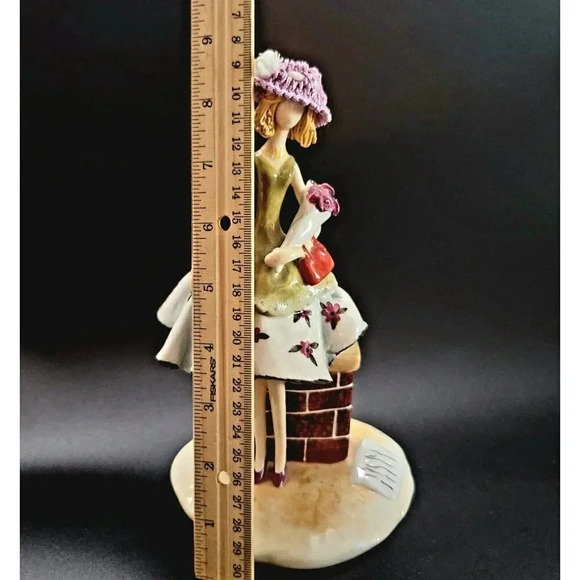 AppleTree Design Young Lady In Dress Porcelain  Figurine with crochet hat - Picture 12 of 12